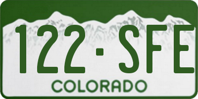 CO license plate 122SFE