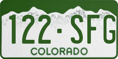 CO license plate 122SFG
