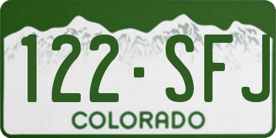 CO license plate 122SFJ