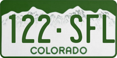 CO license plate 122SFL