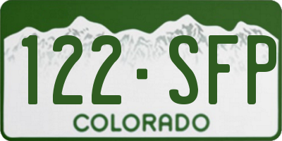 CO license plate 122SFP