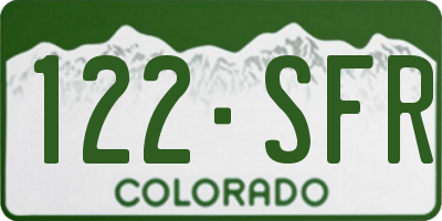 CO license plate 122SFR