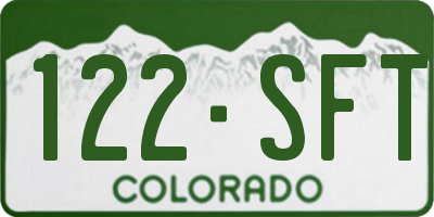 CO license plate 122SFT