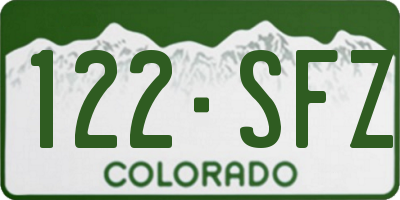 CO license plate 122SFZ