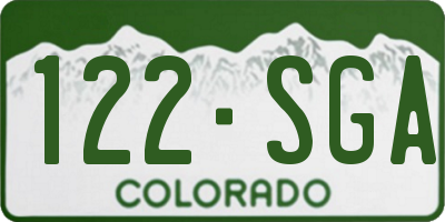 CO license plate 122SGA