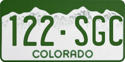 CO license plate 122SGC