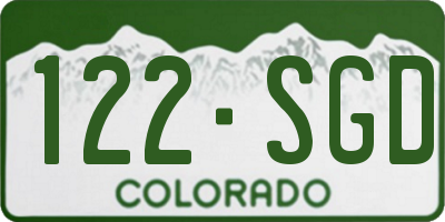 CO license plate 122SGD