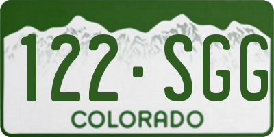 CO license plate 122SGG