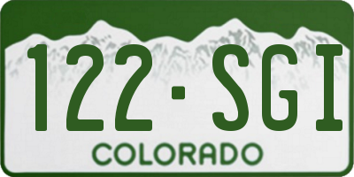 CO license plate 122SGI