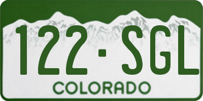 CO license plate 122SGL