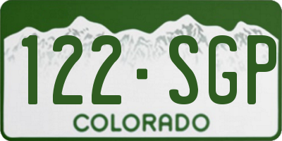 CO license plate 122SGP
