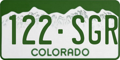 CO license plate 122SGR