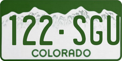 CO license plate 122SGU