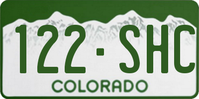 CO license plate 122SHC