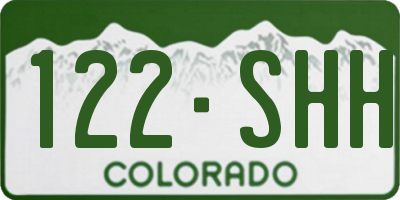 CO license plate 122SHH