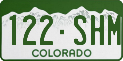 CO license plate 122SHM