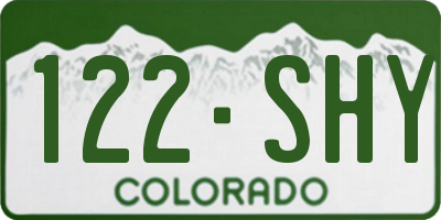CO license plate 122SHY