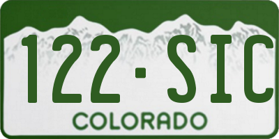 CO license plate 122SIC