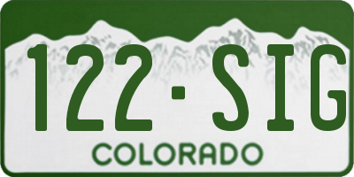CO license plate 122SIG