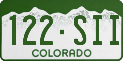 CO license plate 122SII