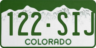 CO license plate 122SIJ