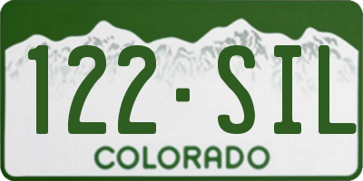 CO license plate 122SIL