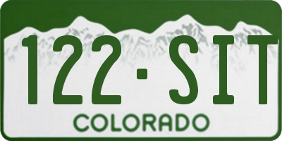 CO license plate 122SIT
