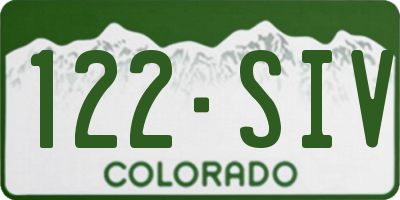 CO license plate 122SIV