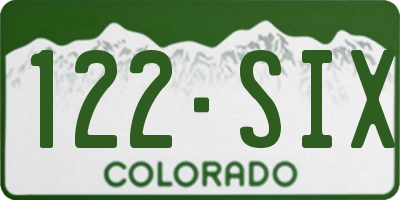 CO license plate 122SIX