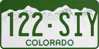 CO license plate 122SIY