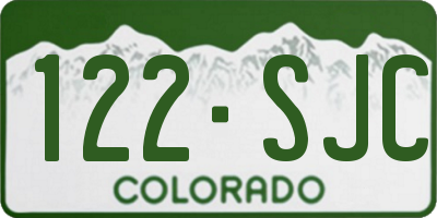 CO license plate 122SJC
