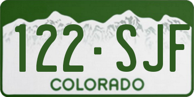 CO license plate 122SJF