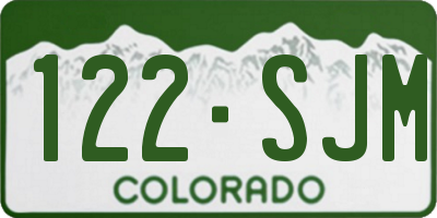 CO license plate 122SJM