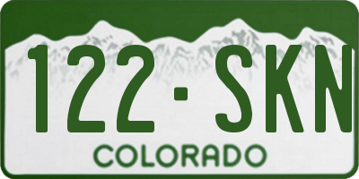 CO license plate 122SKN