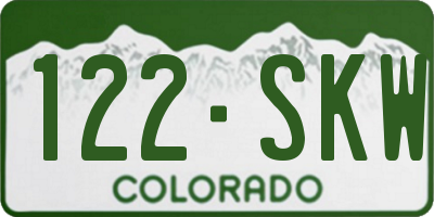 CO license plate 122SKW