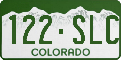 CO license plate 122SLC