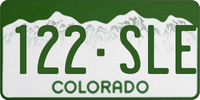 CO license plate 122SLE