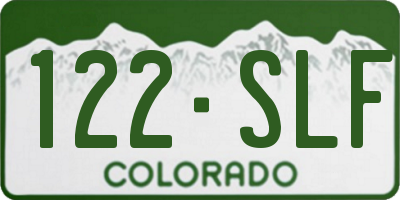 CO license plate 122SLF
