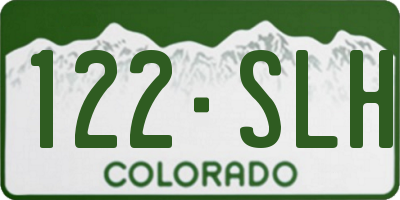 CO license plate 122SLH
