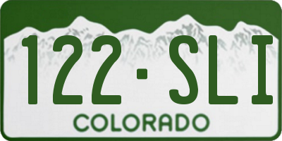 CO license plate 122SLI