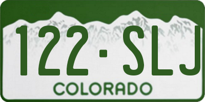 CO license plate 122SLJ