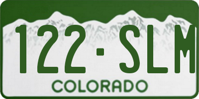 CO license plate 122SLM
