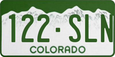 CO license plate 122SLN