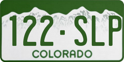CO license plate 122SLP