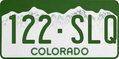 CO license plate 122SLQ