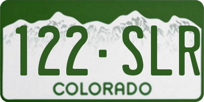 CO license plate 122SLR