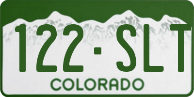 CO license plate 122SLT