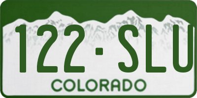 CO license plate 122SLU