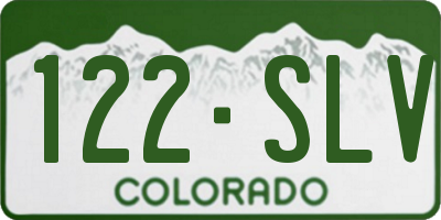 CO license plate 122SLV
