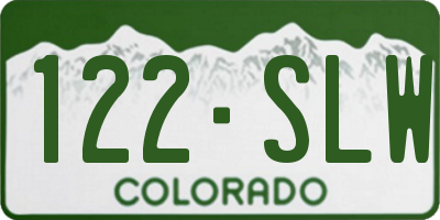 CO license plate 122SLW